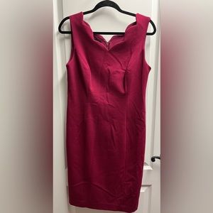 Talbots Size 8 Scalloped Neck Sleeveless Sheath Dress